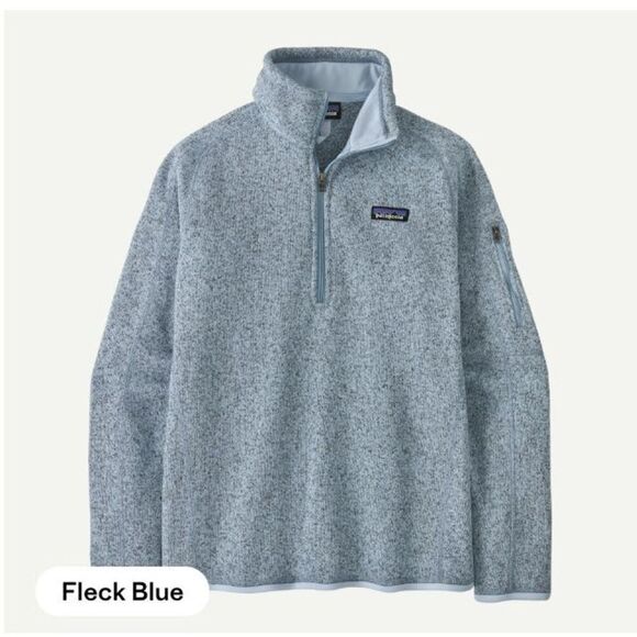 Patagonia Better Sweater Jacket Women Small 1/4 Zip Fleck Blue - Picture 1 of 6